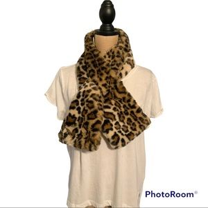 Calvin Klein Faux Fur Tiger Print Scarf